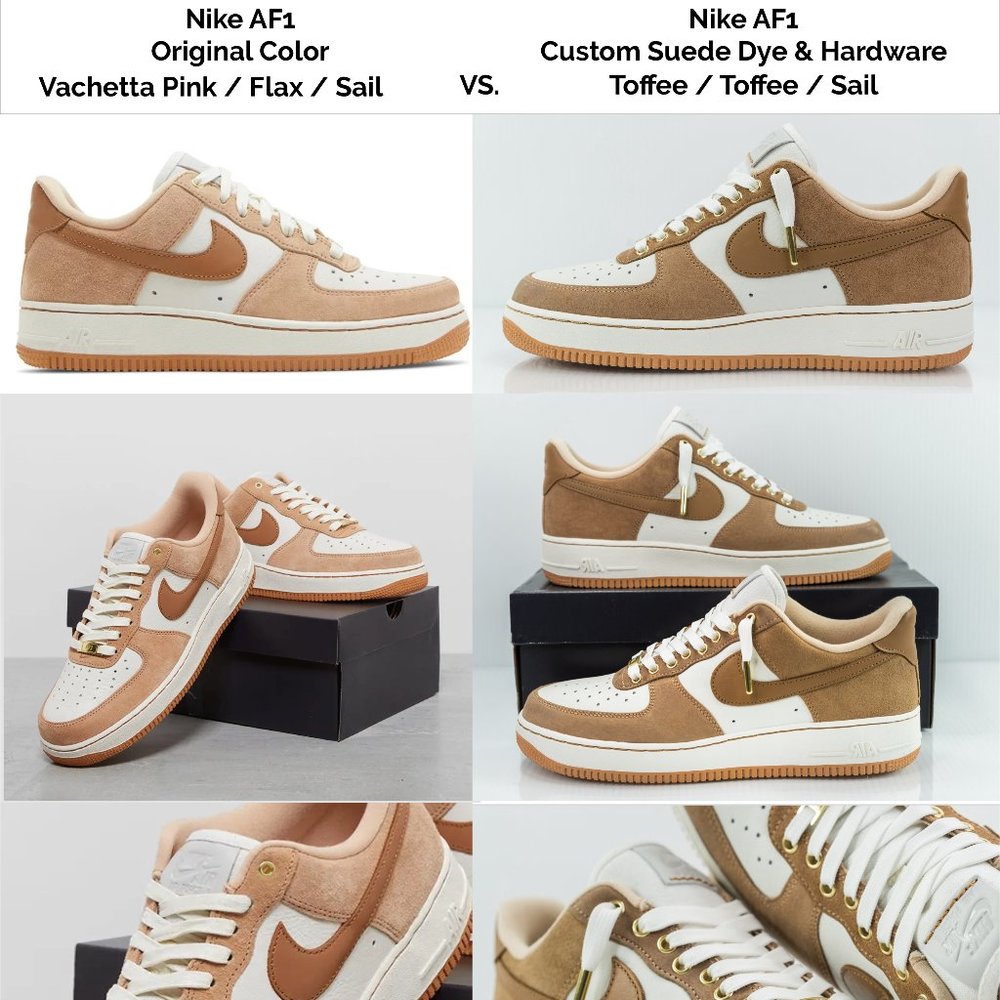 Nike PREMIUM SUEDE AF1s Air Force 1 Low - TOFFEE BROWN SAIL GUM - Customs - Picture 5 of 16